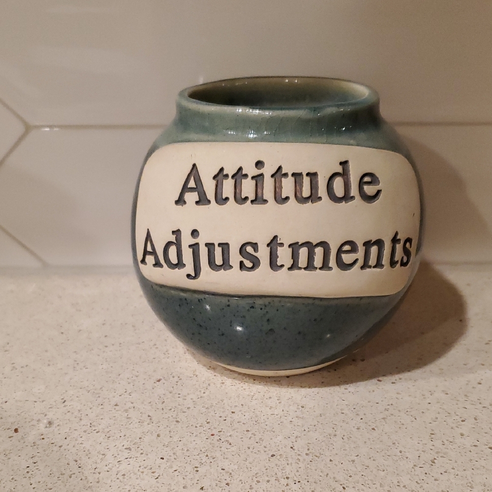 Blue and Cream Ceramic Vase